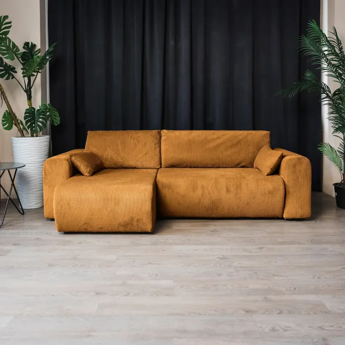 ДОЛГОЖДАННЫЙ ОТПУСК Диван угловой, горчичный