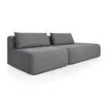 НОВЫЕ ЭМОЦИИ Диван прямой, серый, банкетка справа