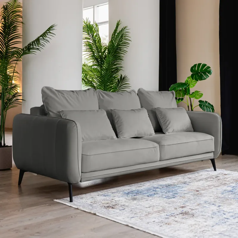 СЧАСТЛИВЫЙ ДЕНЬ Диван прямой, серый СЧАСТЛИВЫЙ ДЕНЬ Диван прямой, серый