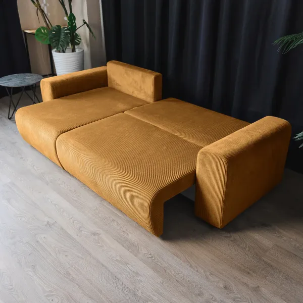 ДОЛГОЖДАННЫЙ ОТПУСК Диван угловой, горчичный