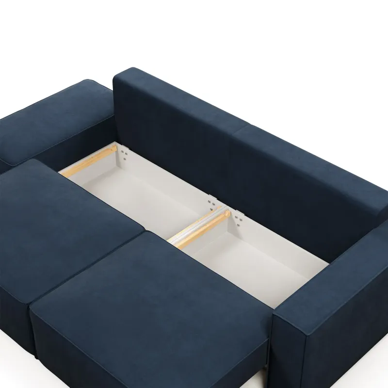 КОРСО Диван прямой с банкеткой, темно-синий КОРСО Диван прямой с банкеткой, темно-синий