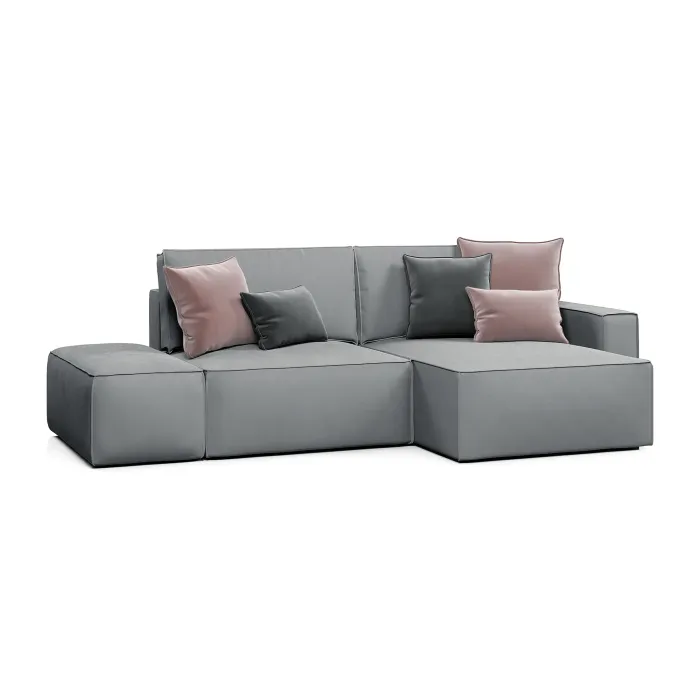 КОРСО Диван угловой с банкеткой, серый