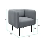 РИО Кресло тканевое светло-серое