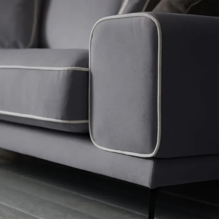 Солнечное побережье Диван угловой, галечный серый