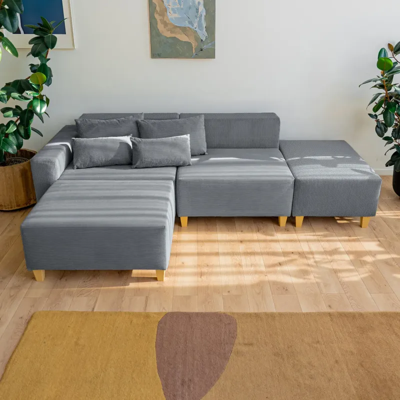 РАЙСКИЙ УГОЛОК Диван угловой серый