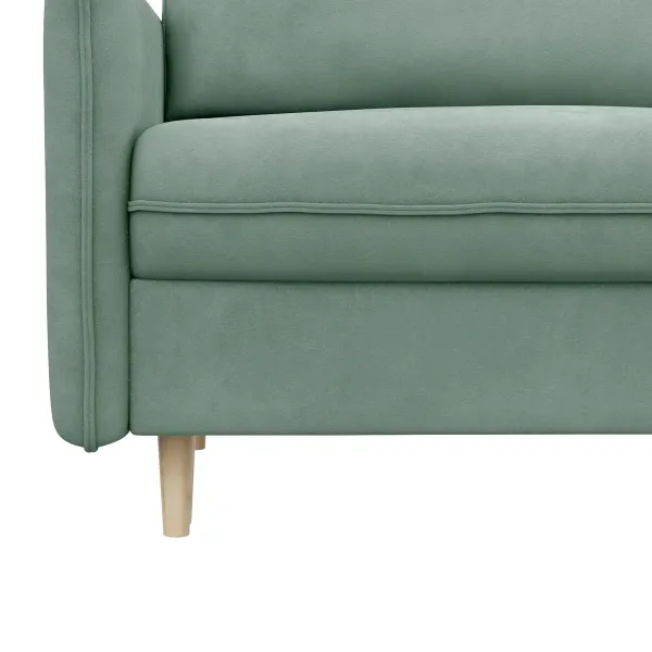 СКАНДИ Диван тканевый прямой мятный