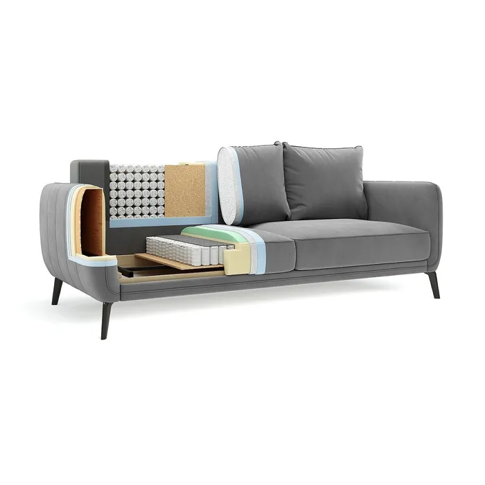 СЧАСТЛИВЫЙ ДЕНЬ Диван прямой, серый