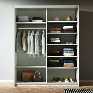 Прайм Белый Глянец Шкаф-купе двухдверный, 160х230, Белый
