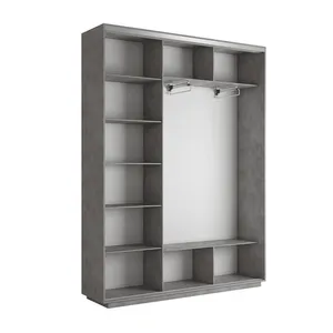 Медиум Шкаф-купе трехдверный с зеркалом, 180х220, Серый