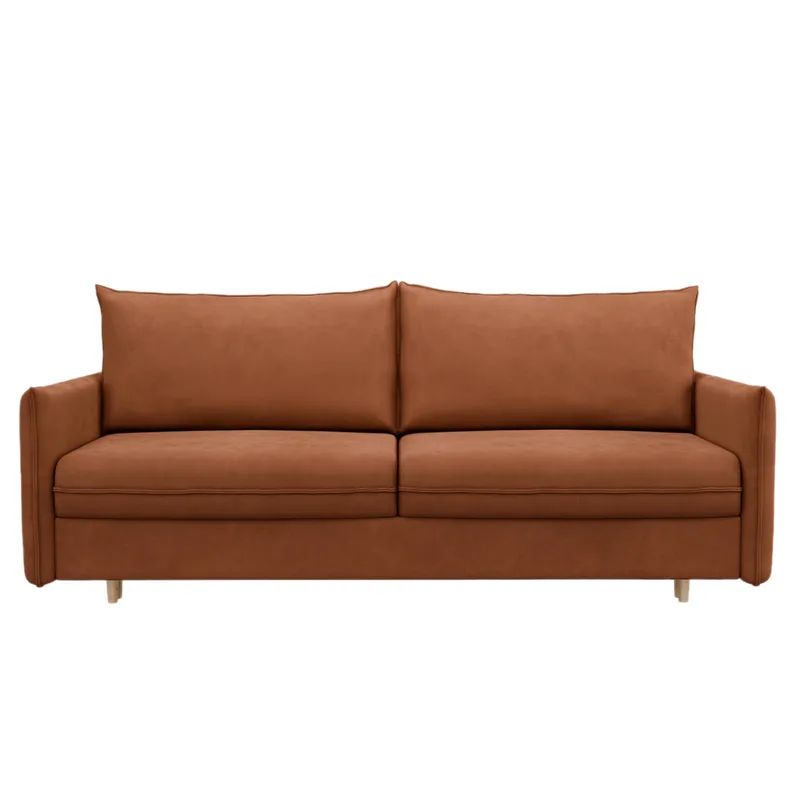 СКАНДИ Диван тканевый прямой терракотовый