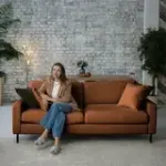 Хорошее настроение Диван прямой, медно-коричневый