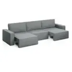 КОРСО XL Диван тканевый прямой серый