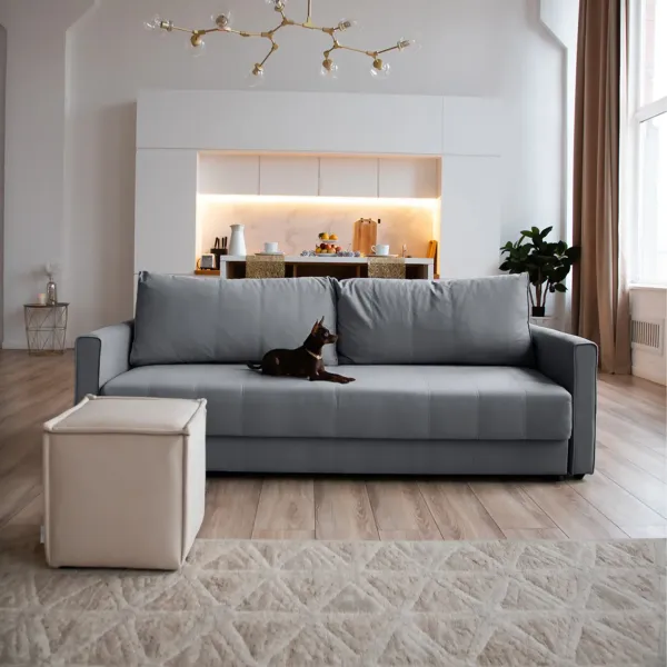 РИМИНИ Диван прямой светло-серый