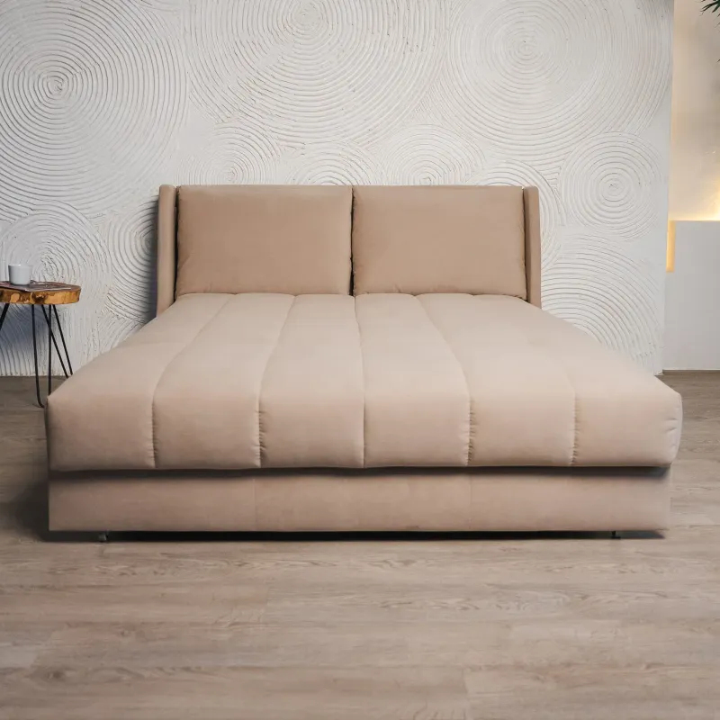 ГАРМОНИЯ СНА Кровать-диван прямой светло-бежевый, 160, ППУ