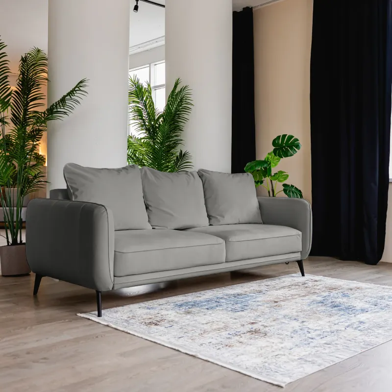 СЧАСТЛИВЫЙ ДЕНЬ Диван прямой, серый СЧАСТЛИВЫЙ ДЕНЬ Диван прямой, серый