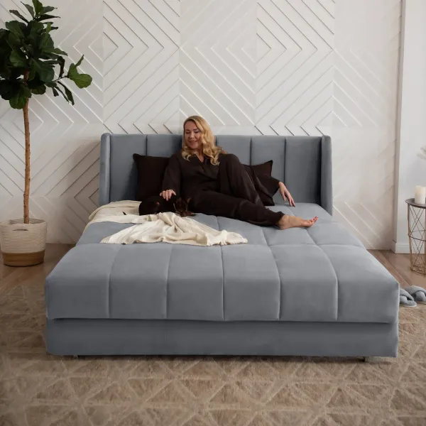 ВЕНЕЦИЯ Складная кровать светло-серая, 145