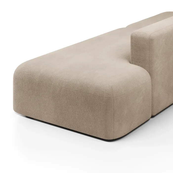 НОВЫЕ ЭМОЦИИ Диван прямой, латте, банкетка справа