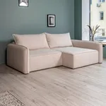 ПОРТЛЕНД Диван угловой светло-бежевый, букле