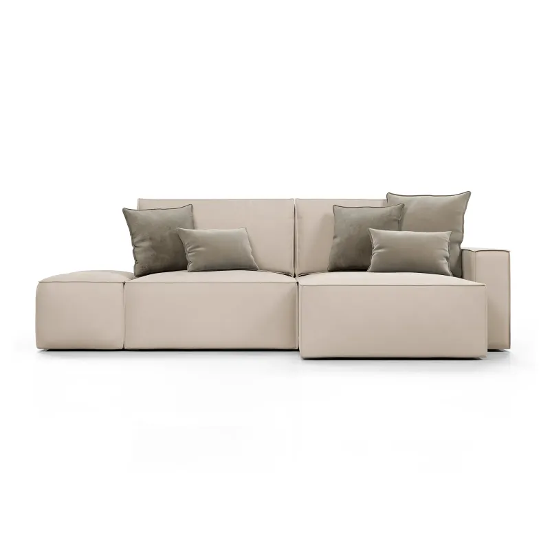 КОРСО Диван угловой с банкеткой, бежевый