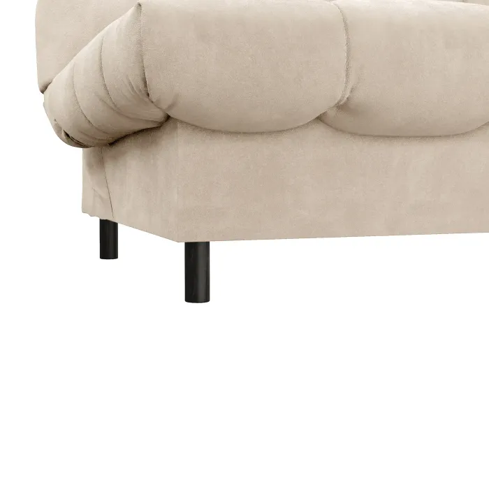 ЮТА Диван прямой бежевый ППУ , с черными ножками