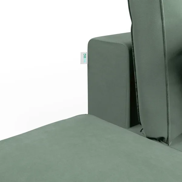 КОРСО Диван угловой с банкеткой, темно-зеленый