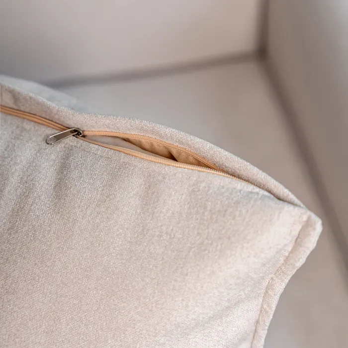 ПОРТЛЕНД Диван угловой с банкеткой светло-бежевый, букле