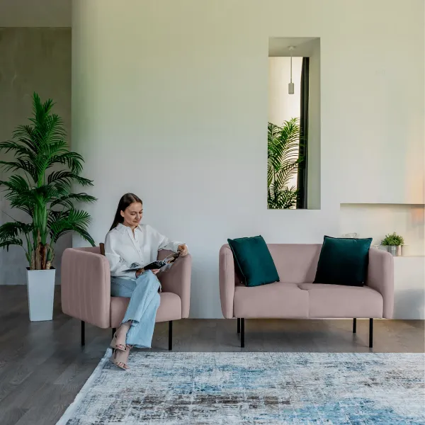 РИО Диван прямой розовый