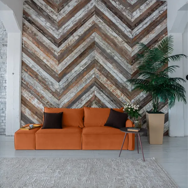 ПОРТЛЕНД Диван прямой с банкеткой терракотовый