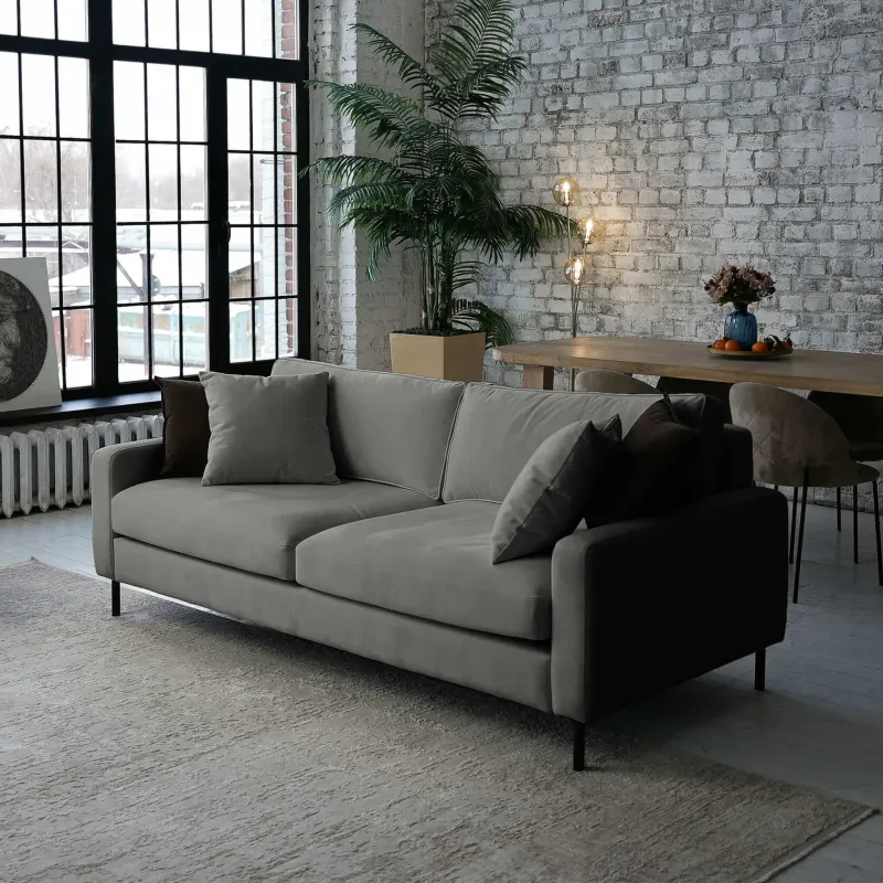 Хорошее настроение Диван прямой, серебристо-серый