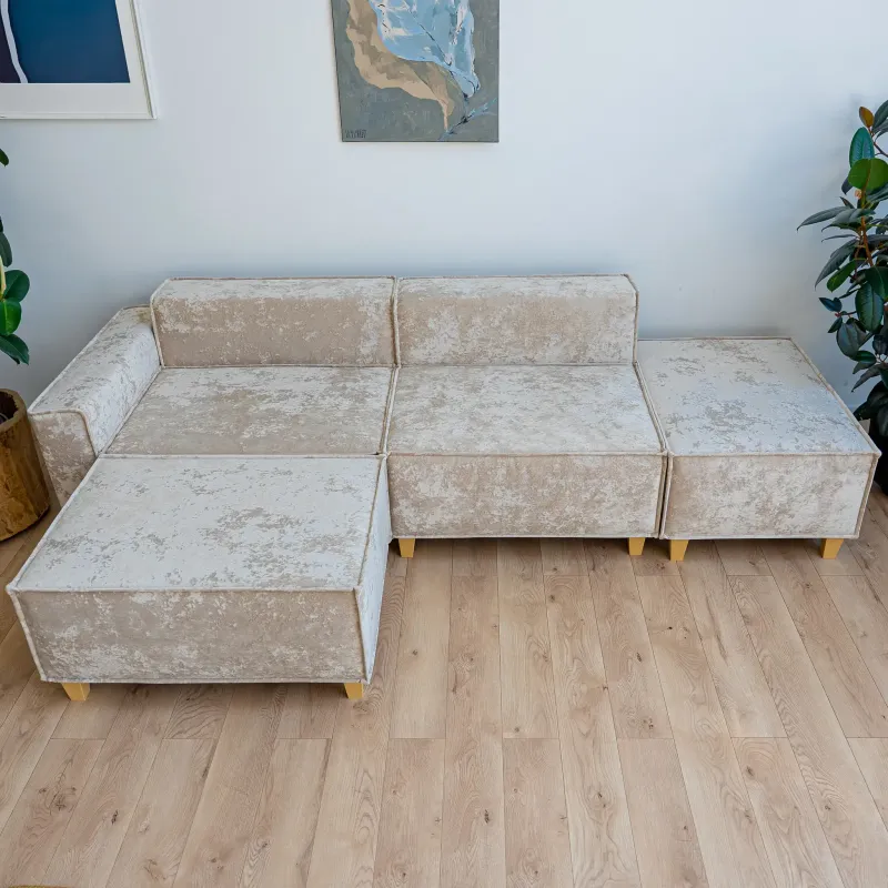 РАЙСКИЙ УГОЛОК Диван угловой бежевый, с Crash-эффектом