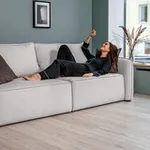 ПОРТЛЕНД Диван прямой светло-серый, букле