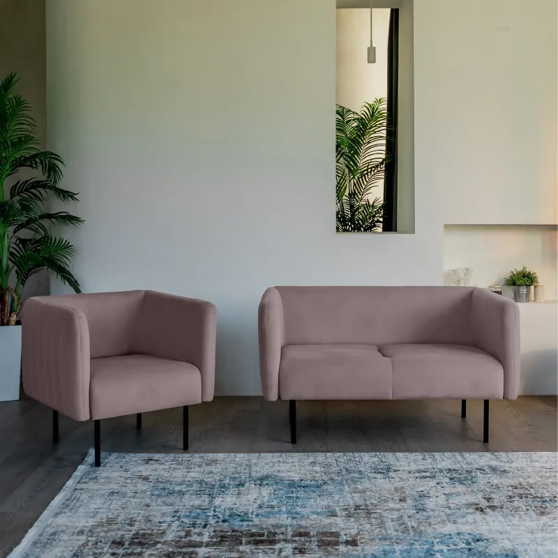 РИО Диван прямой розовый