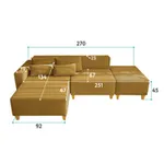 РАЙСКИЙ УГОЛОК Диван угловой горчичный