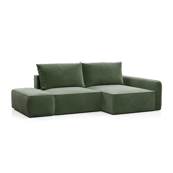 ПОРТЛЕНД Диван угловой с банкеткой зеленый
