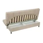 ЮТА Диван прямой бежевый ППУ , с черными ножками