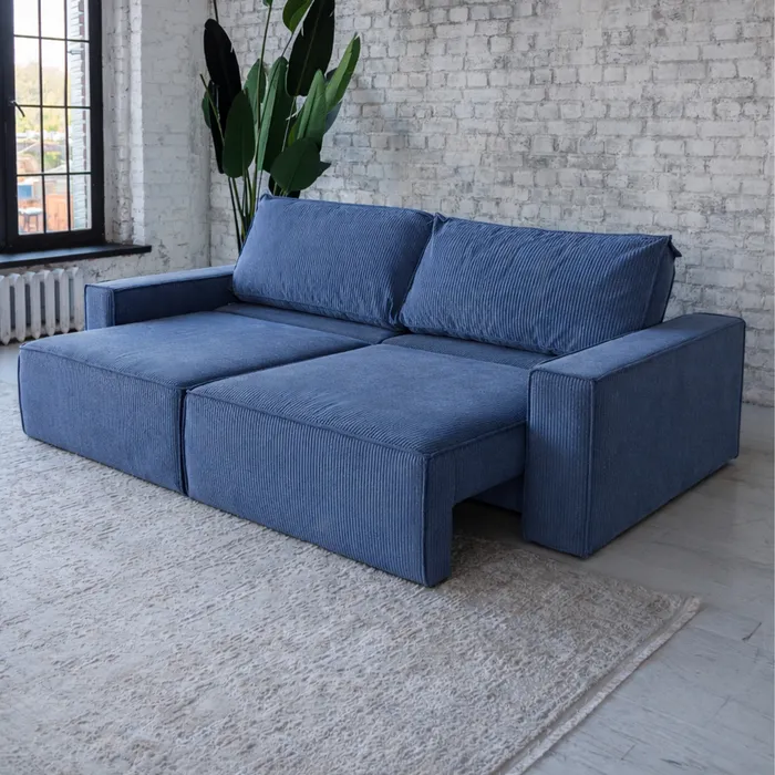 КОРСО 3.0 Диван прямой, Vertical Серо-синий