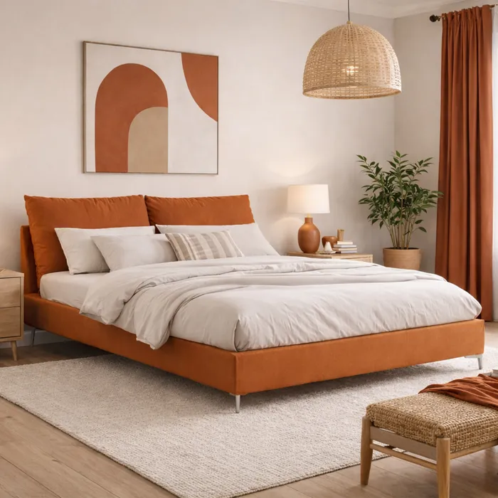 ВЕЧЕРНАЯЯ СКАЗКА Двухспальная кровать, терракотовая