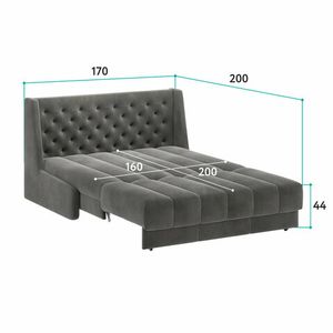РИЧМОНД Кровать-диван прямой серый, 160