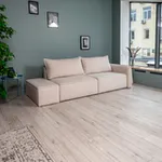 ПОРТЛЕНД Диван прямой с банкеткой светло-бежевый, букле