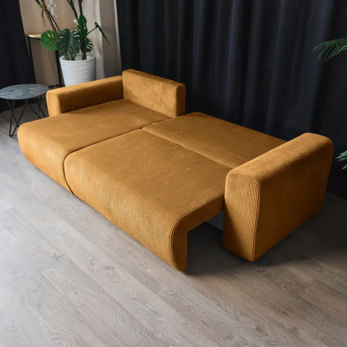 ДОЛГОЖДАННЫЙ ОТПУСК Диван угловой, горчичный