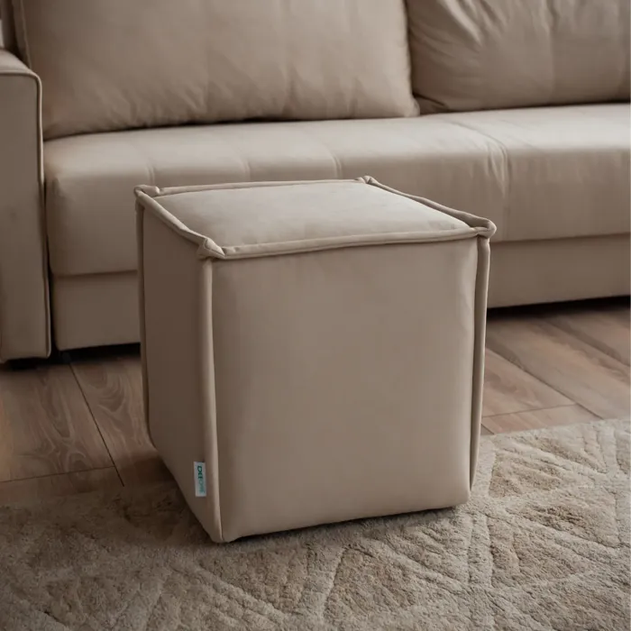 Маленькая радость Пуф квадратный бежевый