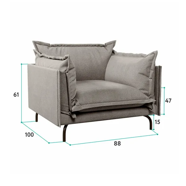 Облако комфорта Кресло, галечный серый