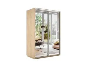Экспенс Шкаф-купе двухдверный с зеркалом, 160х240х60, Бежевый
