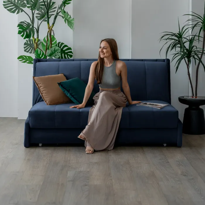 РИЧМОНД Складная кровать темно-синяя, 145