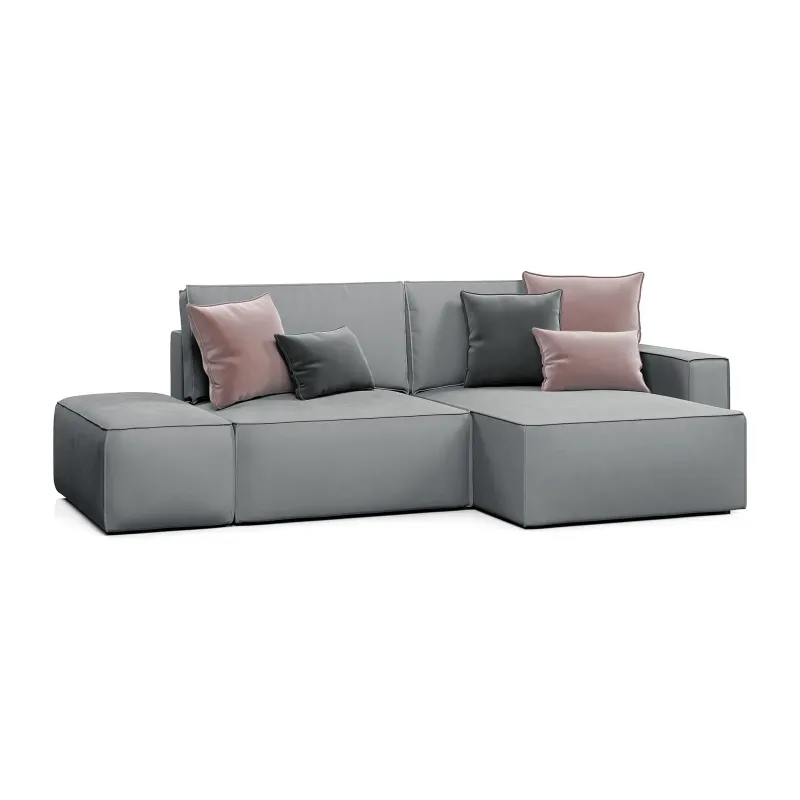 КОРСО Диван угловой с банкеткой, серый