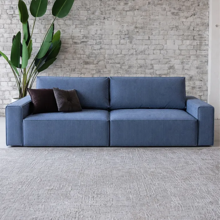 КОРСО 3.0 Диван прямой, Vertical Серо-синий