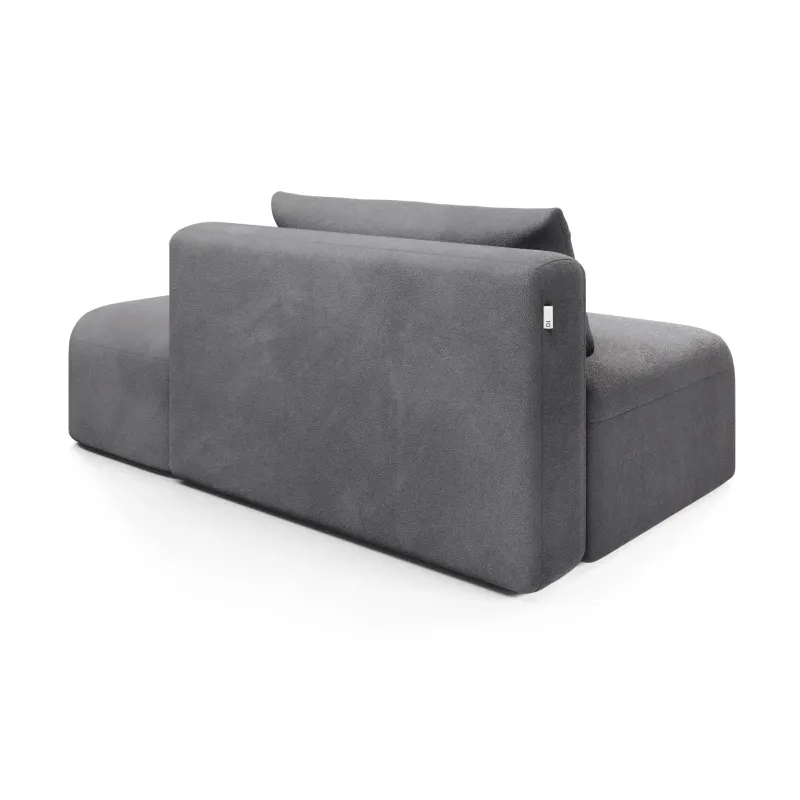 НОВЫЕ ЭМОЦИИ МИНИ Диван прямой, серый, банкетка справа