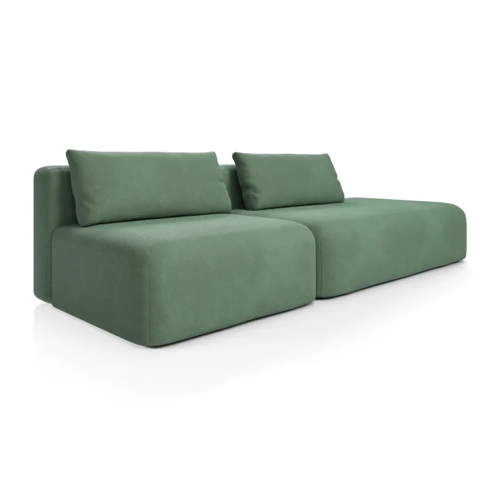 НОВЫЕ ЭМОЦИИ Диван прямой, темно-зеленый, банкетка справа