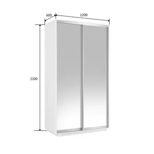 Экспенс Хит Шкаф-купе двухдверный с зеркалом, 120х220, Белый