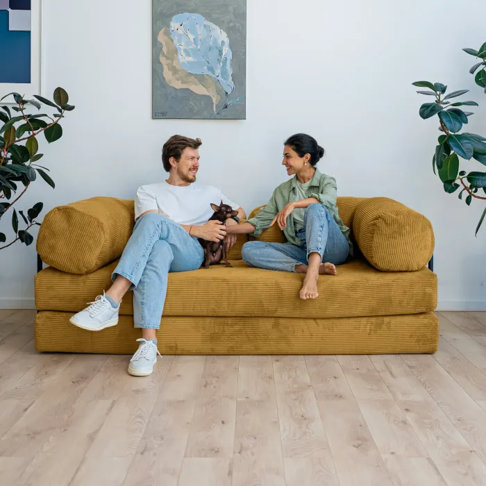 ПОЛЕЗНАЯ ПРИВЫЧКА Диван прямой, горчичный